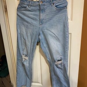Express Light Blue Straight Leg Jeans